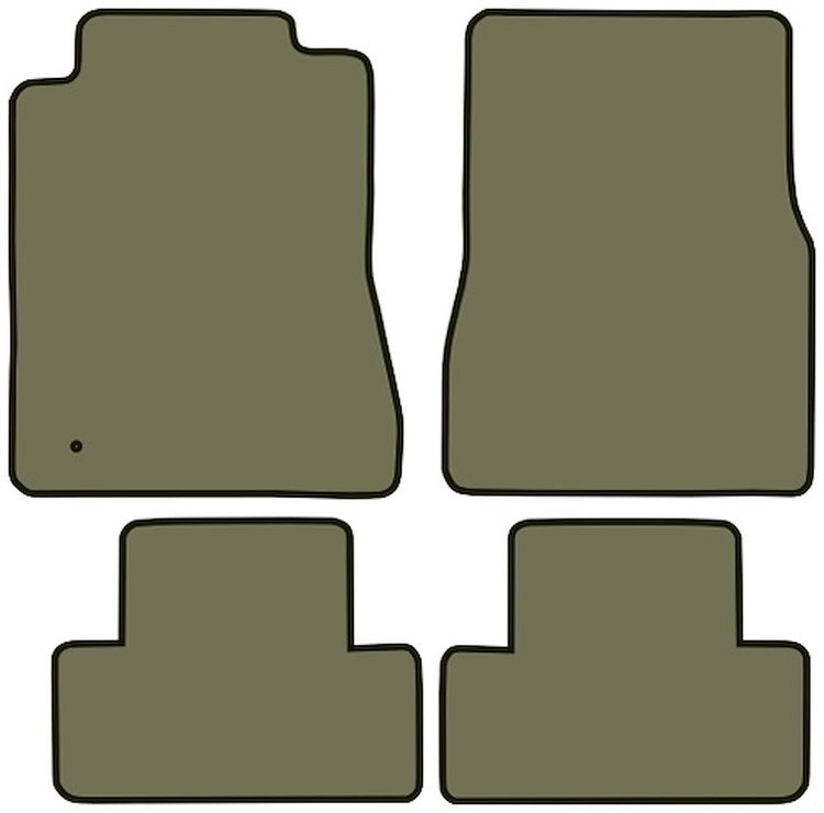 Molded Cut Pile Floor Mats for 2005-2009 Ford Mustang [No Logo, 4-Piece, Sandalwood]