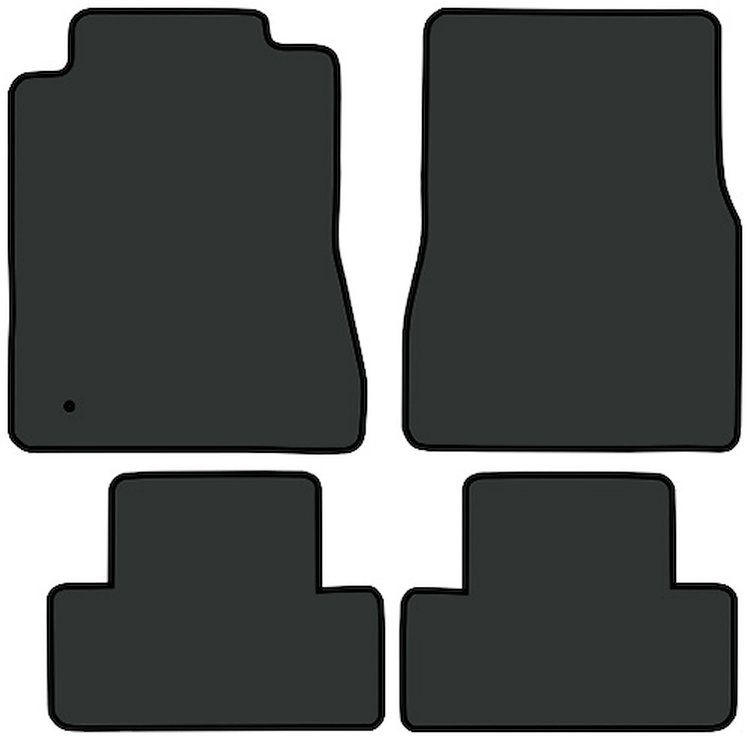Molded Cut Pile Floor Mats for 2005-2009 Ford Mustang [No Logo, 4-Piece, Ebony]