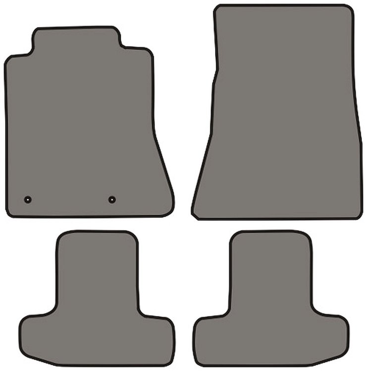 Molded Cut Pile Floor Mats for 2015-2023 Ford Mustang [No Logo, 4-Piece, Light Titanium]