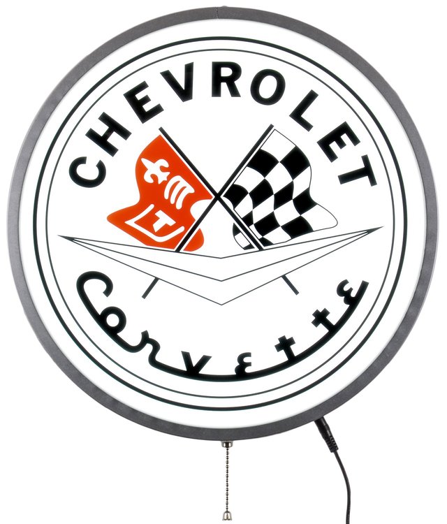 Corvette Flags LED Sign 15" Diameter