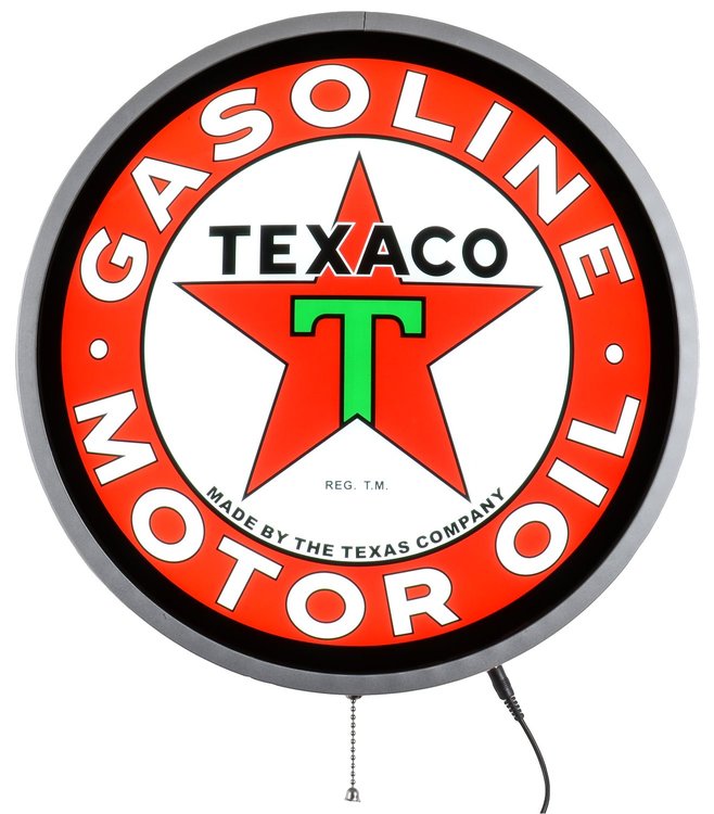 Texaco Oil LED Sign 15" Diameter