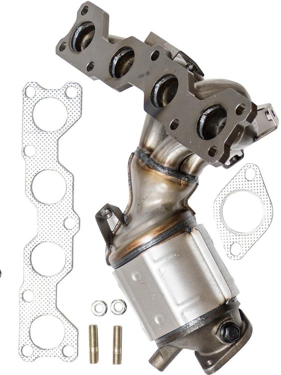 Catalytic Converter Fits Select 2006-2008 Hyundai Sonata, Kia Optima/Rondo, FWD w/2.4L I4 [Front]