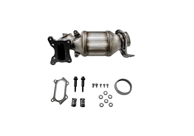 Catalytic Converter Fits Select 1980-1993 Ford, Mercury Models, 2012-2014 Honda CRV w/2.3L 4 cyl., 3.0L V6, 5.0L C8 Eng. [Front]