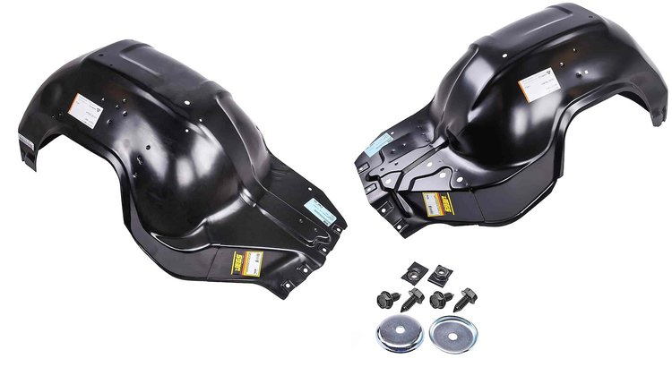 Front Inner Fender & Hardware Kit for 1968-1972 Chevy Chevelle, El Camino, Malibu [Black Stainless Steel Hardware]