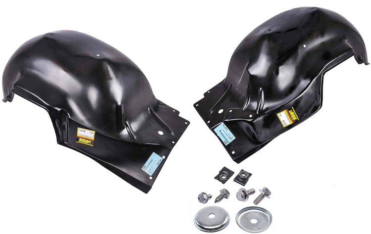 Front Inner Fender & Hardware Kit for 1966 Chevy Chevelle, El Camino, Malibu [Polished Stainless Steel Hardware]