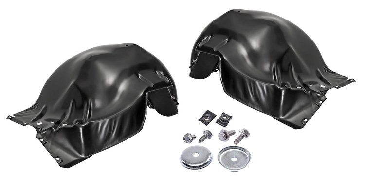 Front Inner Fender & Hardware Kit for 1965 Chevy Chevelle, El Camino, Malibu [Polished Stainless Steel Hardware]