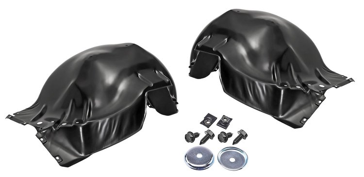 Front Inner Fender & Hardware Kit for 1965 Chevy Chevelle, El Camino, Malibu [Black Oxide Coated Stainless Steel Hardware]