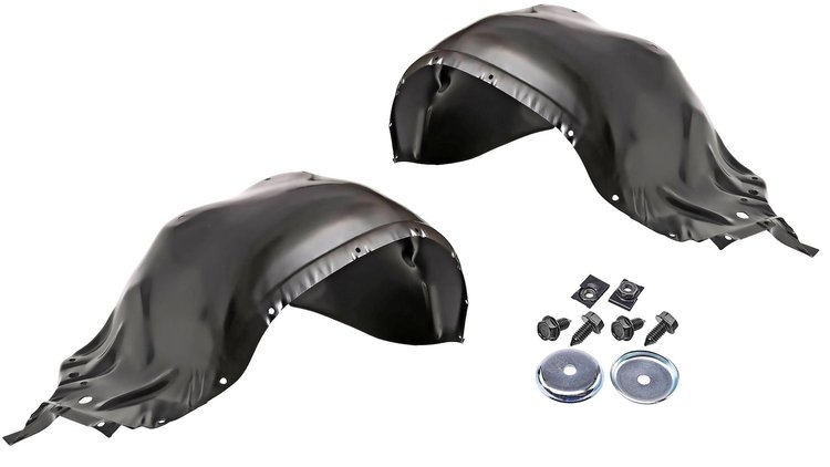 Front Inner Fender & Hardware Kit for 1967 Chevy Chevelle, El Camino, Malibu [Black Oxide Coated Stainless Steel Hardware]