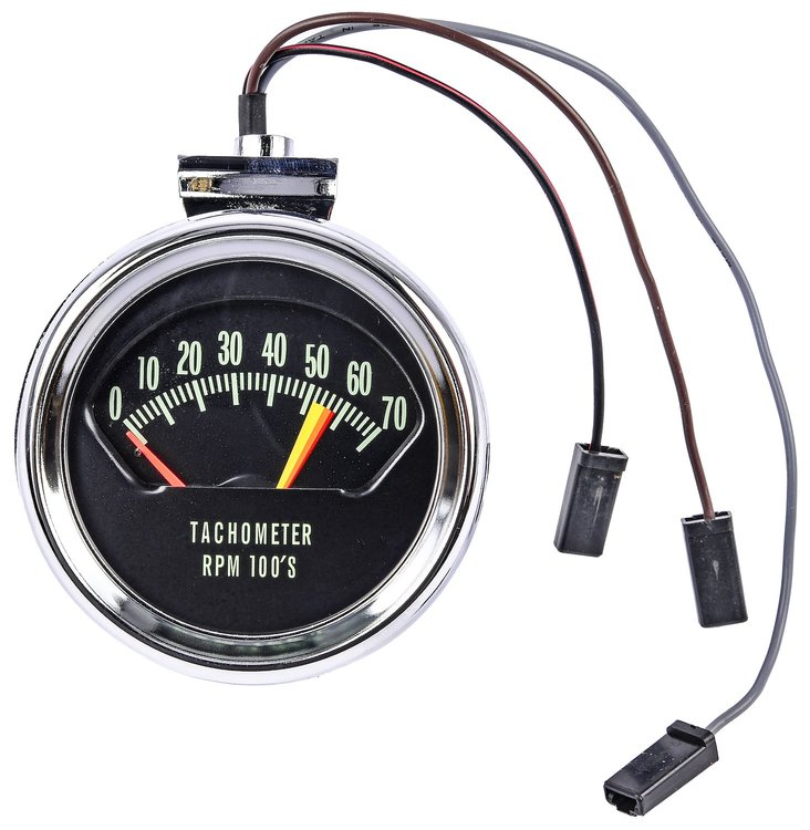 Factory Style Tachometer, 0-7,000 RPM & 5,600 RPM Redline for 1966 Chevrolet Chevelle & El Camino w/V8 Engine ["Knee Knocker"]
