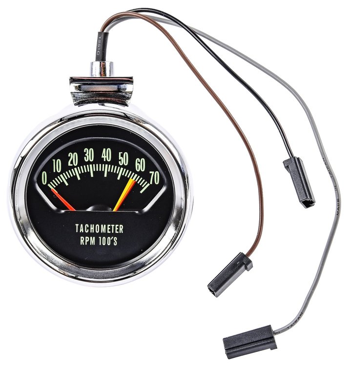 Factory Style Tachometer, 0-7,000 RPM & 6,200 RPM Redline for 1966 Chevrolet Chevelle & El Camino w/V8 Engine ["Knee Knocker"]