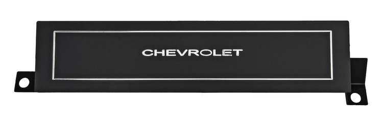Dash Panel A/C Vent Delete Plate for 1970-1972 Chevy Chevelle, El Camino, Monte Carlo w/o Factory AC ["Chevrolet" Face]