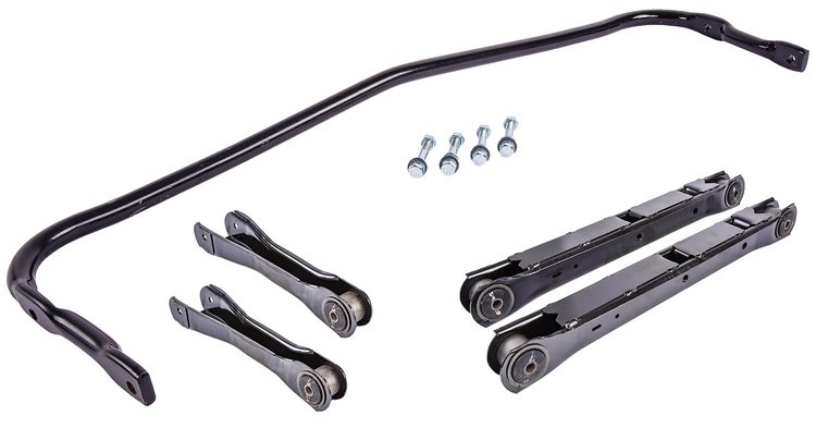 GM Rear Upper & Lower Control Arm w/OE Style Rubber Bushings and Sway Bar Kit for 1964-1967 GM A-Body, 10 Bolt Rear End
