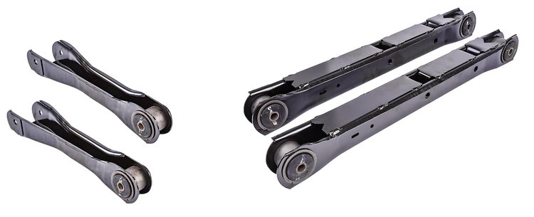 GM Rear Upper & Lower Control Arm Kit w/OE Style Rubber Bushings for 1964-1967 GM A-Body, 10 Bolt Rear End