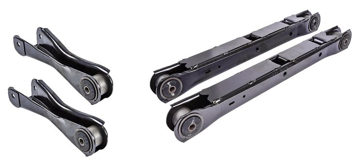 GM Rear Upper & Lower Control Arm Kit w/OE Style Rubber Bushings for 1968-1972 GM A-Body, 10 Bolt Rear End