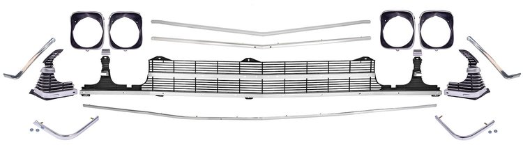 Deluxe Grille Kit for 1969 Chevrolet Chevelle & El Camino, Non-SS [w/ Center Molding]