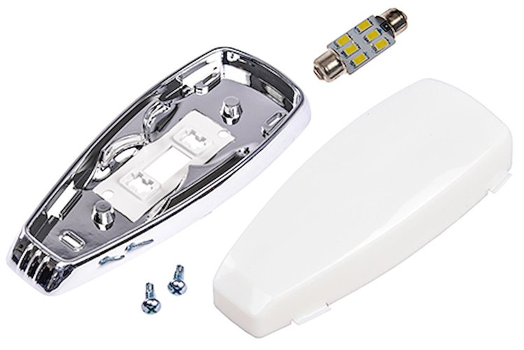 Tear Drop Dome Light Base Kit Fits Select 1960-1970 GM Models, Chrome