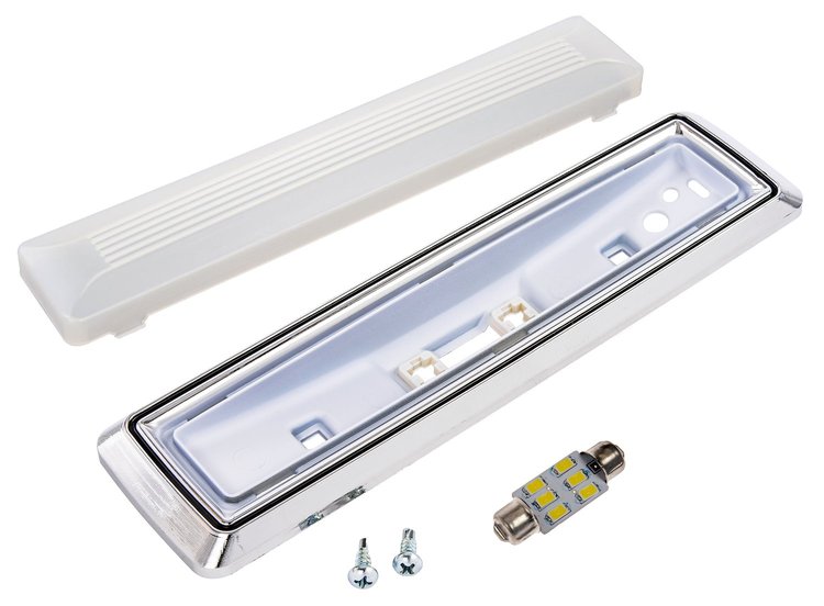 Rectangular Dome Light Base Kit for 1968-1987 Chevy El Camino, 1968-1972 Buick Skylark, Chrome