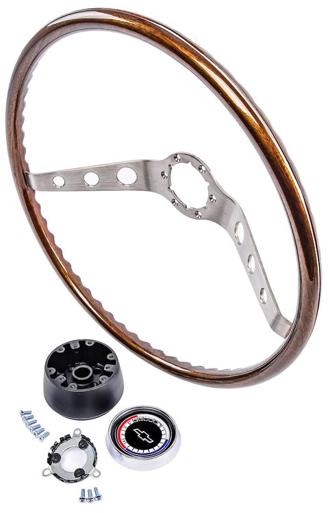 2-Spoke Steering Wheel Kit for 1965 Chevrolet Chevelle, El Camino [Simulated Walnut]