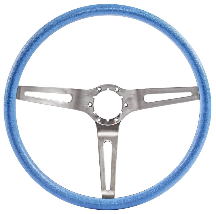 3-Spoke Comfort Grip Steering Wheel Fits Select 1967-1972 Chevrolet Cars & 1960-1975 Chevrolet & GMC Trucks [Blue Grip]