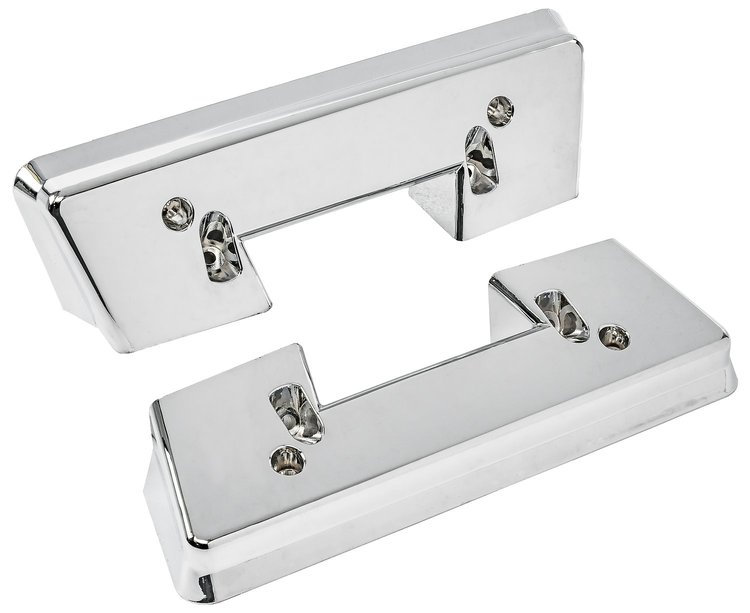 Front Armrest Bases for Select 1960-1967 Buick, Chevy, Oldsmobile, Pontiac Models [Chromed, Pair]
