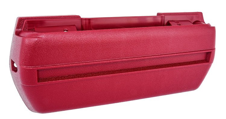 Armrest Base Fits Select 1968-1972 GM Models, Front or Rear  [Left/Driver Side, Red]