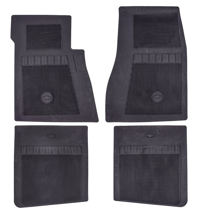 Black Rubber Floor Mats Fits Select 1967-1981 Chevrolet Models