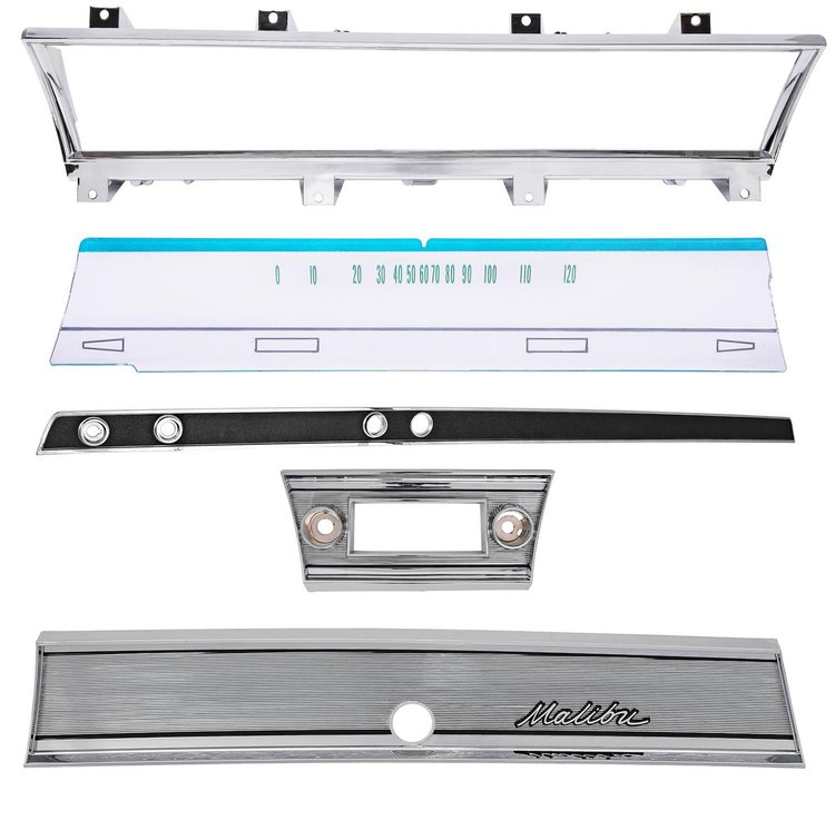Deluxe Dash Restoration Kit for 1967 Chevrolet Chevelle & El Camino w/Floor Shift Auto Trans [Malibu Script]