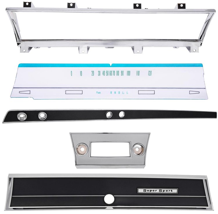 Deluxe Dash Restoration Kit for 1966 Chevrolet Chevelle & El Camino SS w/Column Shift TH Auto Trans [Super Sport Script]