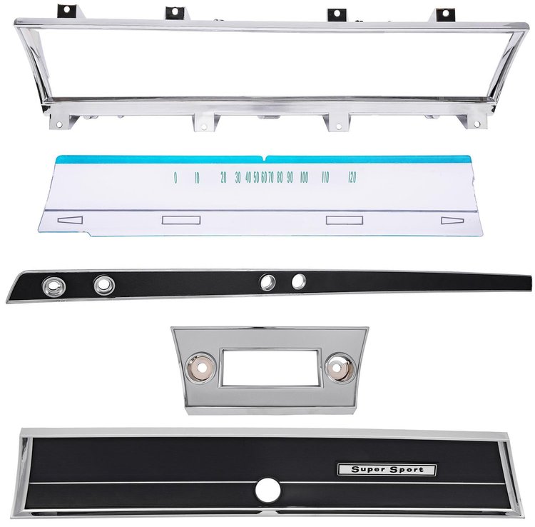 Deluxe Dash Restoration Kit for 1966 Chevrolet Chevelle & El Camino SS w/Floor Shift Auto Trans [Super Sport Script]