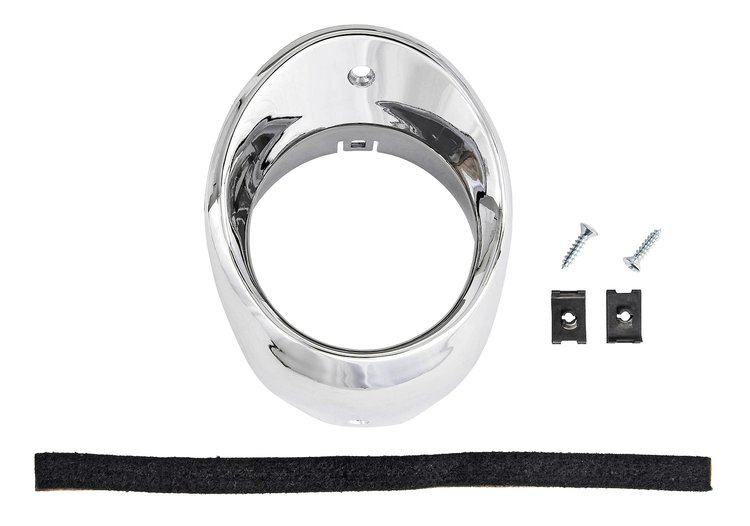Chrome Dash Vent Bezel for 1966-1967 Chevrolet Chevelle, El Camino, Malibu with Factory A/C [Left/Driver Side]