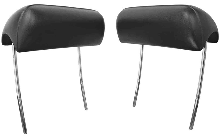 Bucket Seat Headrests Fits Select 1970-1972 Buick, Chevrolet, Oldsmobile, Pontiac Models [Black, Pair]
