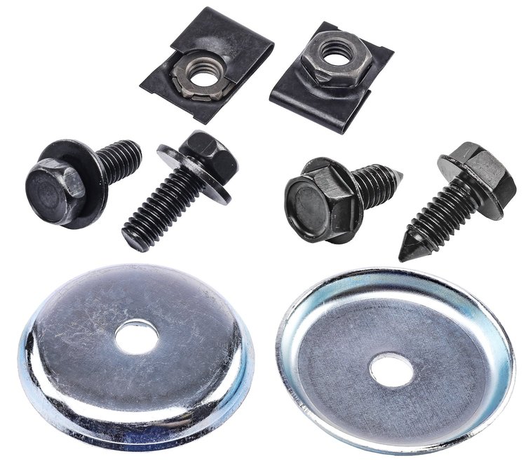 Inner Fender Hardware Kit for 1965-1970 Chevrolet Bel Air, Biscayne, Caprice, Impala - Black Oxide-Coated Stainless Steel