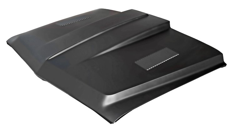 Custom Cowl Induction Hood, 1967-1968 Style Sporty Look for 1969-1972 Chevrolet & GMC Trucks [Steel w/Dual Louvers]