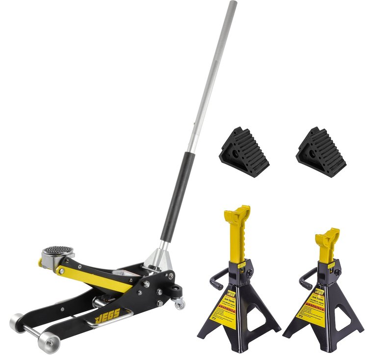 2-Ton Aluminum Floor Jack Kit with Stands & Wheel Chocks