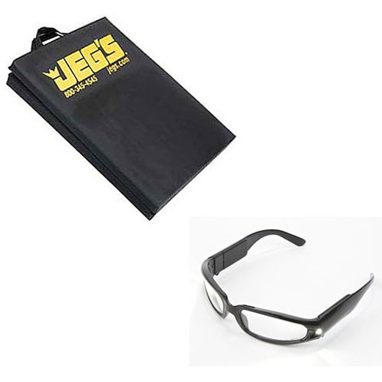 Pit Mat & LED Safety Glasses Kit JEGS Pit Mat