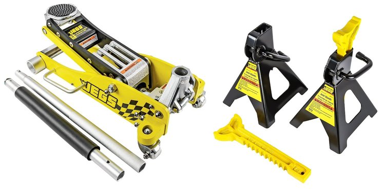 3-Ton Professional Low-Profile Aluminum Floor Jack with 3-Ton Capacity Jack Stands