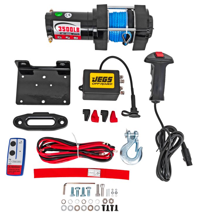3,500 lb Electric Winch with Synthetic Rope and Hawse Fairlead
