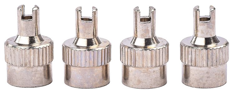 Tire Valve Stem Caps [Chrome with Valve Core Removal Tool]