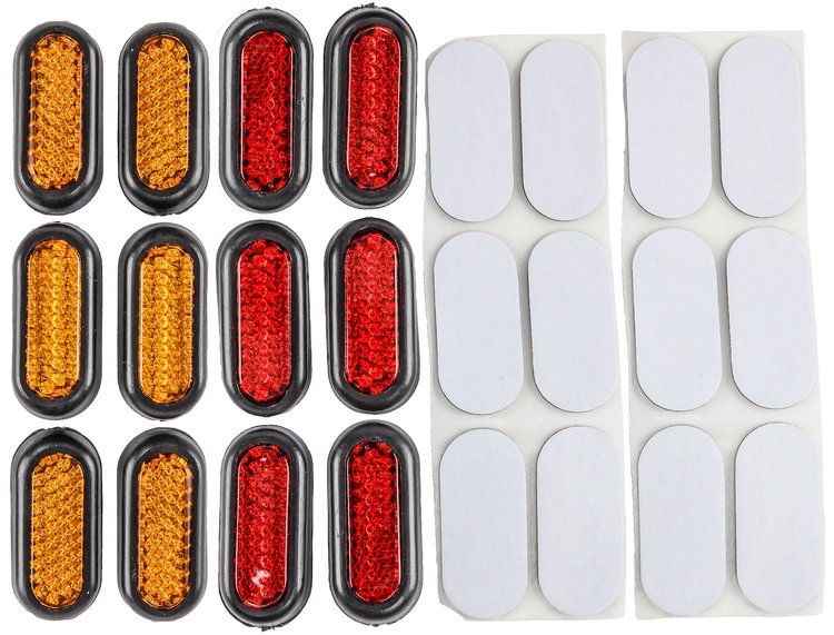 Adhesive Reflectors 6 Amber and 6 Red