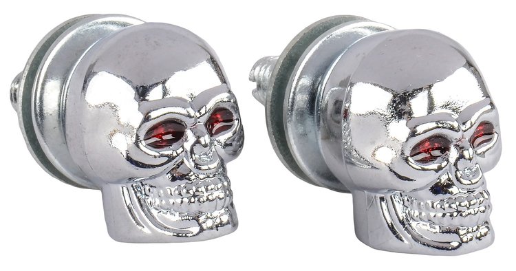 License Plate Fasteners with Skull Design