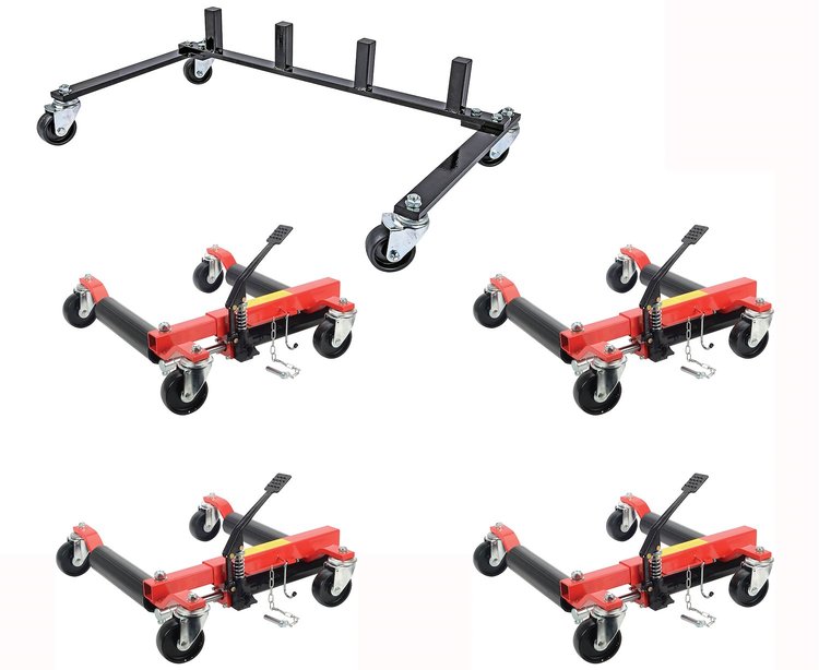 Hydraulic Vehicle Wheel Dolly & Storage Rack Kit