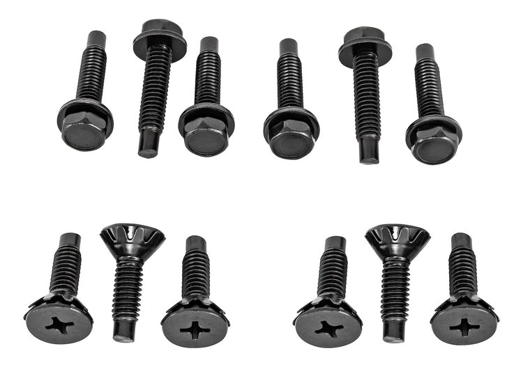 Upper & Lower Door Hinge Bolt Set Fits Select 1964-1967 Buick, Chevrolet, Oldsmobile and Pontiac Models [Set of 12]