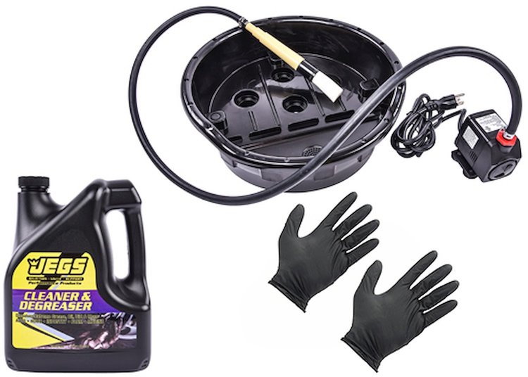 Bucket Top Parts Washer w/1-Gal. Industrial Strength Cleaner/Degreaser & LG Gloves Fits Most Standard 5-Gallon Plastic Buckets