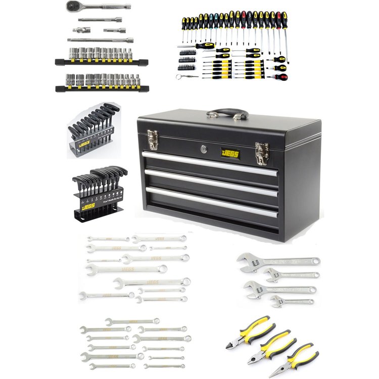 3-Drawer Tool Box with 182-Piece Tool Set