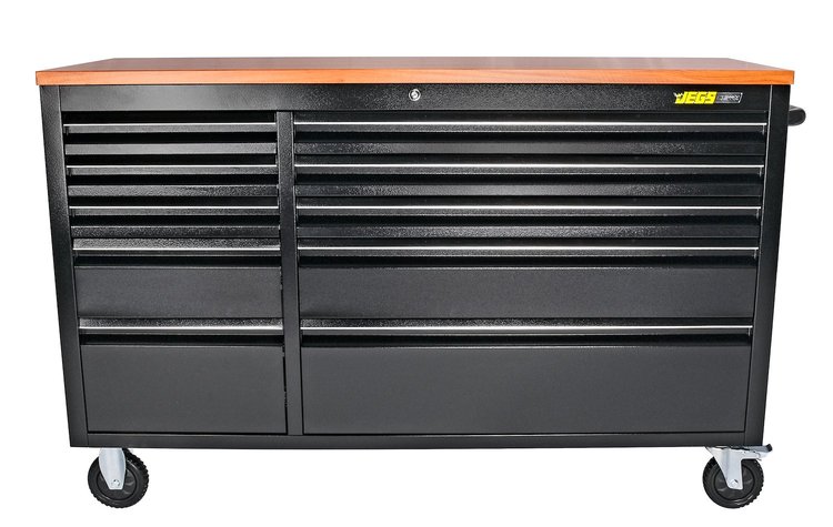55 in. 10-Drawer Rolling Tool Cabinet [Black Powder-Coated]