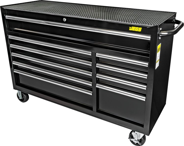 52 in. 10-Drawer Rolling Tool Cabinet [Black Powder-Coated]