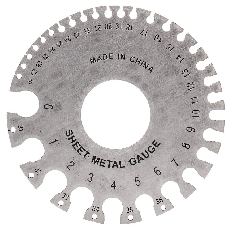 Sheet Metal Thickness Gauge Measures 36 gauge to 0 gauge and 0.007" to 0.3125"