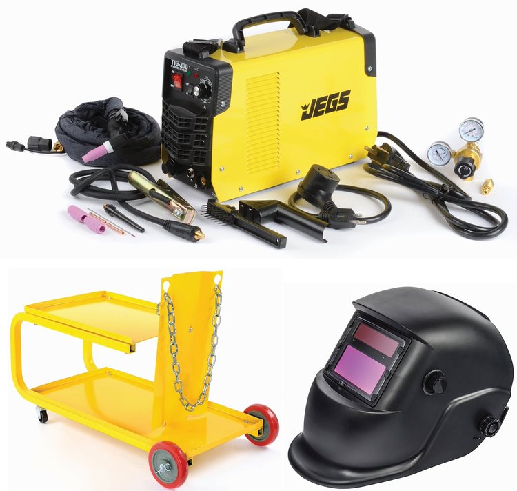 TIG 200 Welder Starter Kit with Welding Cart & Helmet