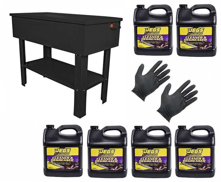 Parts Washer Kit with 6 Two Gallon Bottles of Cleaner/Degreaser & X-Large Gloves [40-Gallon Tank]