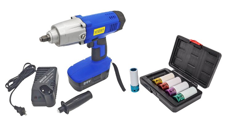24 V Cordless Impact Wrench & Impact Sockets Kit